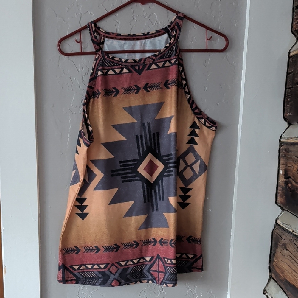 Tribal Pattern Sleeveless Tank Top